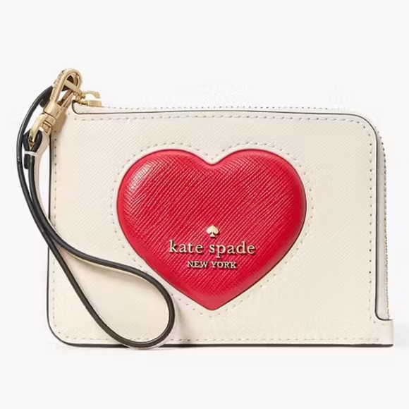 Kate Spade Madison Puffy Heart Small Card Holder Wristlet nwt in packaging - Picture 1 of 5